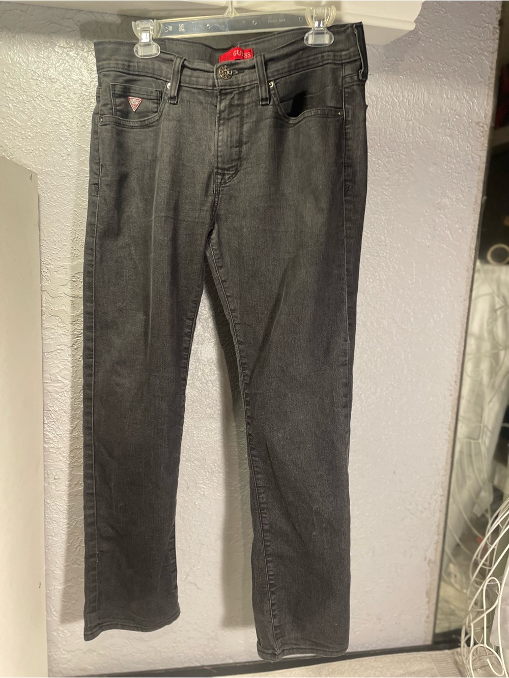 GUESS Men's Charcoal Black Slim Straight Jeans